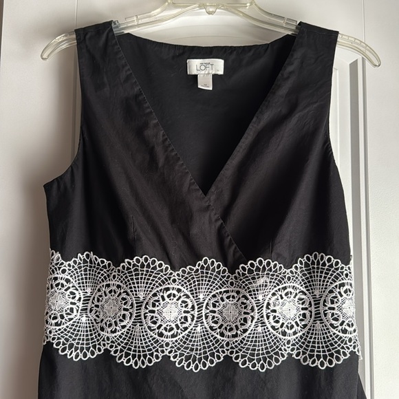 Loft black with white lace dress - Picture 2 of 5